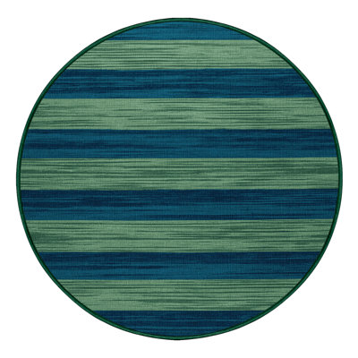Tapis vert à rayures horizontales lavable à la machine