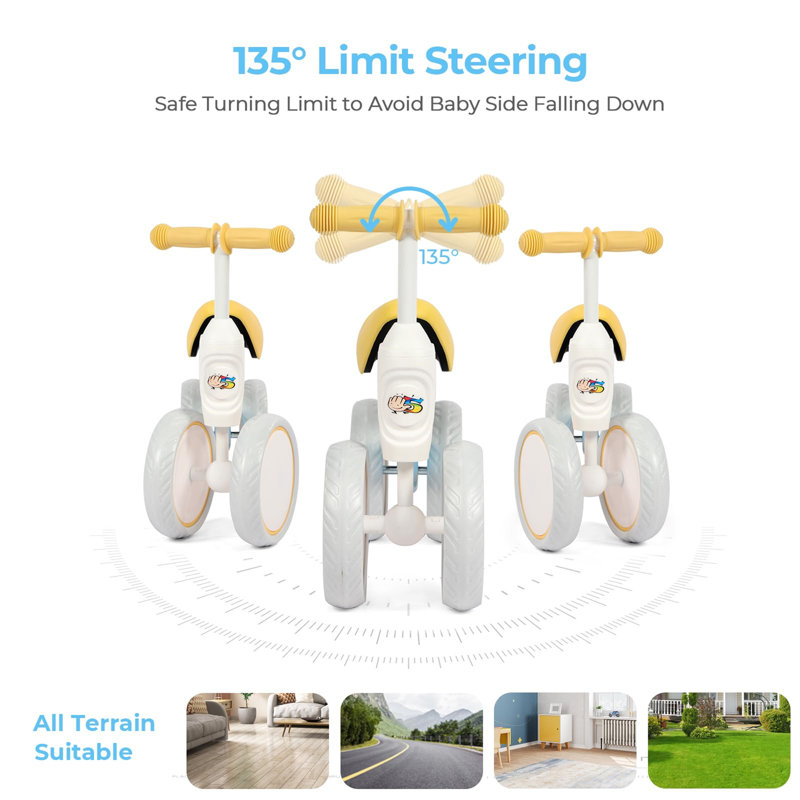 Joolihome Push/Pull Ride On, Blue/White/Yellow