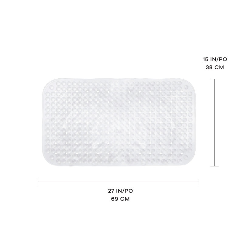Tapis de bain et de douche antidérapant en PVC moderne Décor Living, transparent, Clair