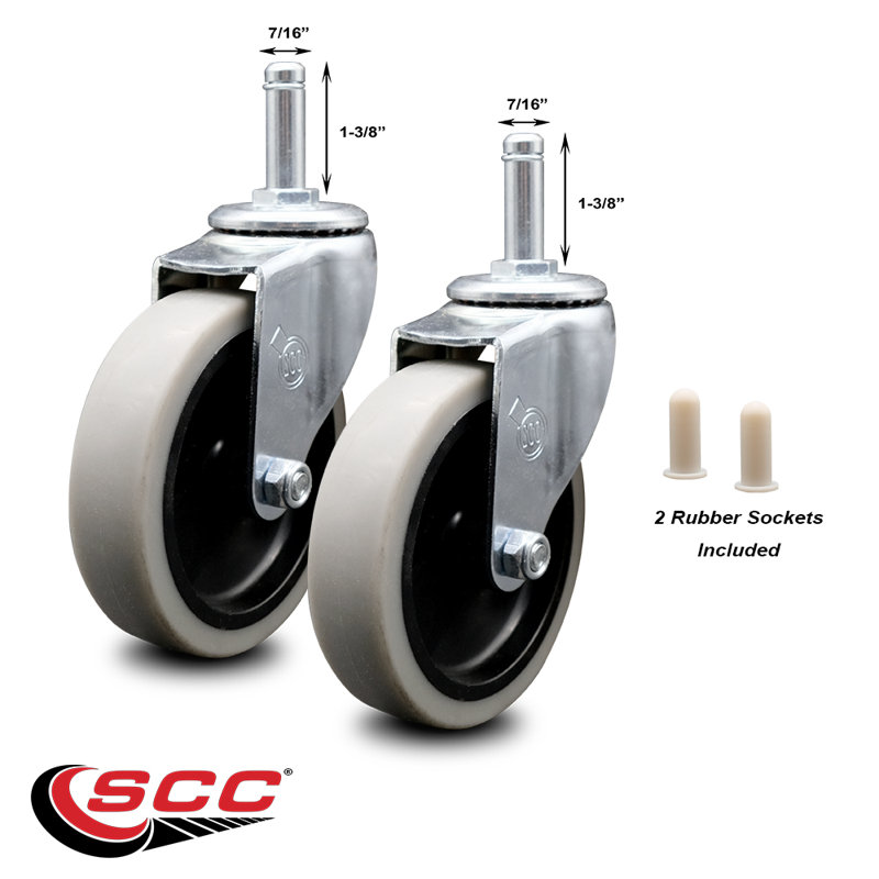 Rubbermaid Cleaning Cart Front Casters with Socket