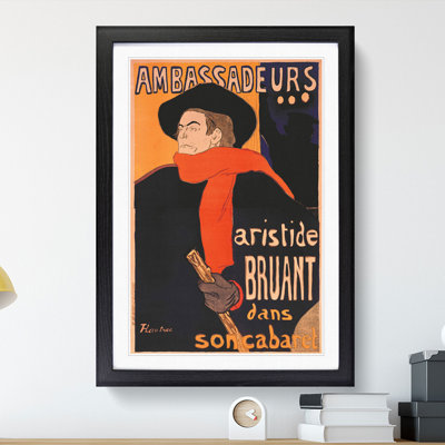 Aristide Bruant by Henri de Toulouse-Lautrec - Picture Frame Graphic Art