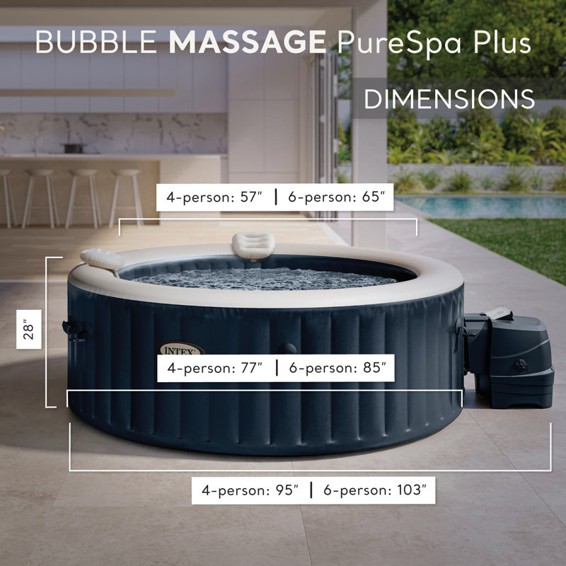 Spa gonflable portatif et plateau à collation amovible Intex Purespa Plus (paquet de 4)