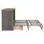 Grand lit, finition gris antique - structure robuste et lit de charge pratique pour grand lit, espace de rangement pratique intégré