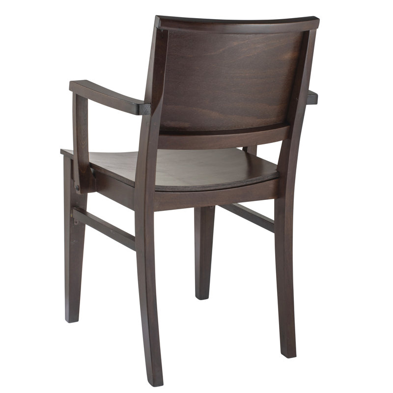Chaise avec accoudoirs en bois massif Gimenez, Noyer