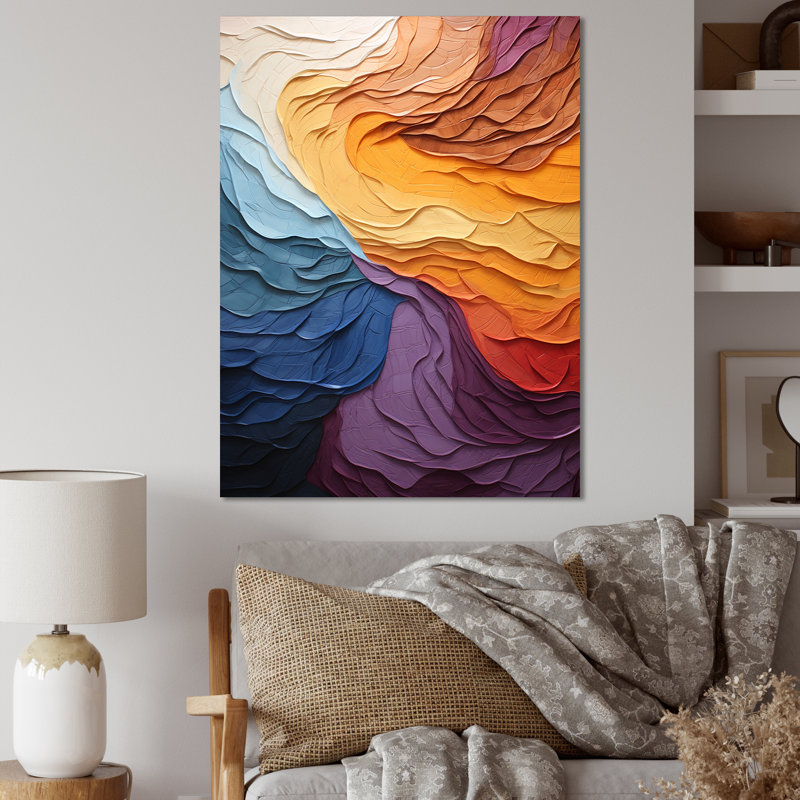 «Yellow Orange Lyrical Abstraction Lyrical Sunset I - Lyrical Abstraction, reproduction d'art sur toile, Toile tendue