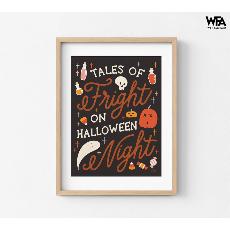 Affiche orange orange, idée de décor classique d'Halloween, citations d'Halloween, art mural pour chambre d'enfant, idée de décor pour l'entrée d'automne