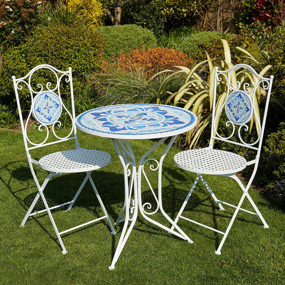 Marlow Home Fenton Mediterranean Mosaic Garden Patio Bistro