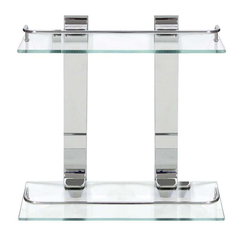 Azaela 2 Piece Tiered Shelf, Polished Chrome