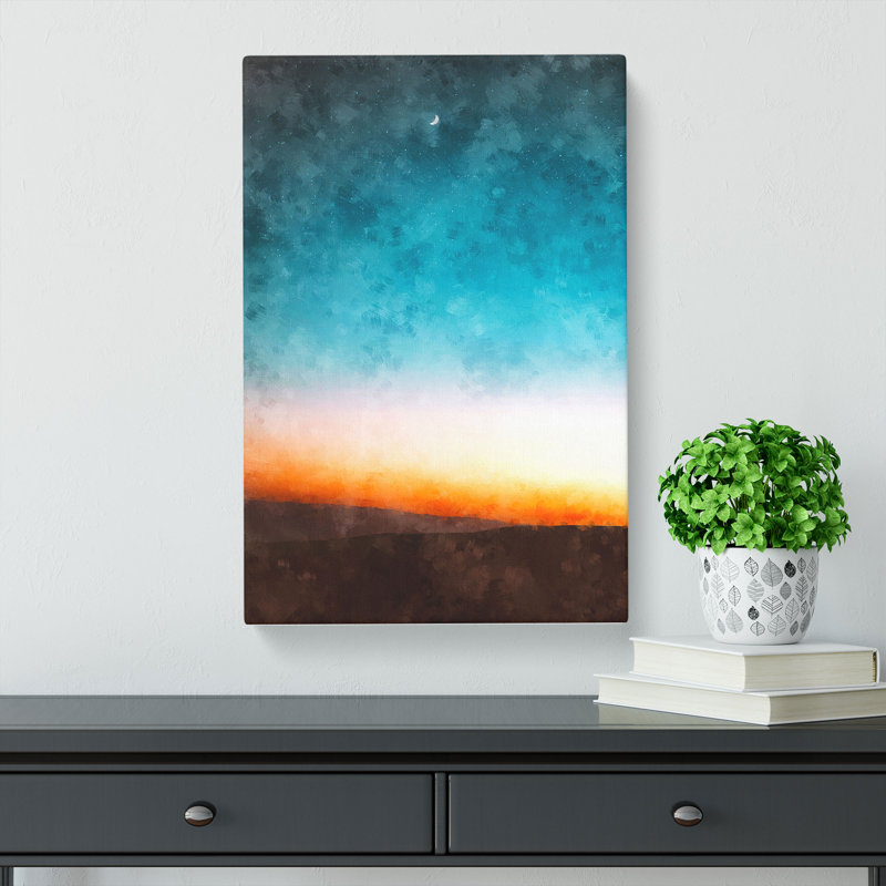 Moon And Stars Above Mashhad In Iran - Wrapped Canvas, 76cm H x 50cm W x 3cm D