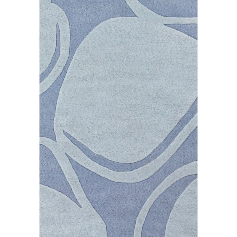 Tapis bleu touffeté à la main Inhabiter, Rectangle 5 pi x 7 pi 6 po
