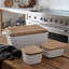 Gift Rect. Bread Box With Oak Wood