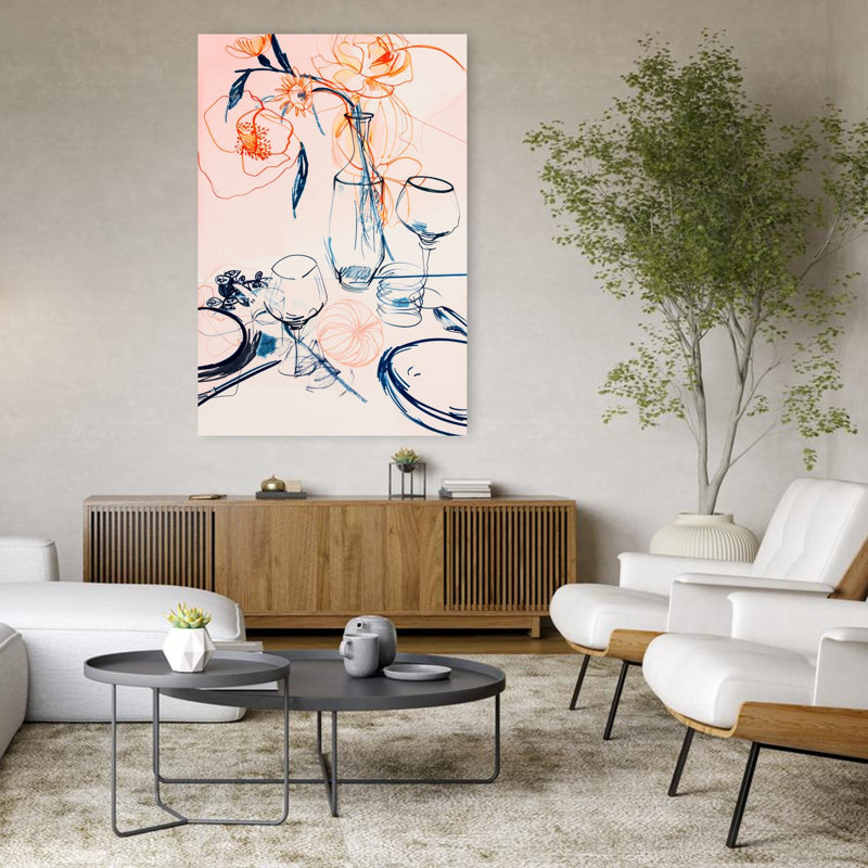 Art contemporain, art floral abstrait contemporain, H 48 po x l 32 po