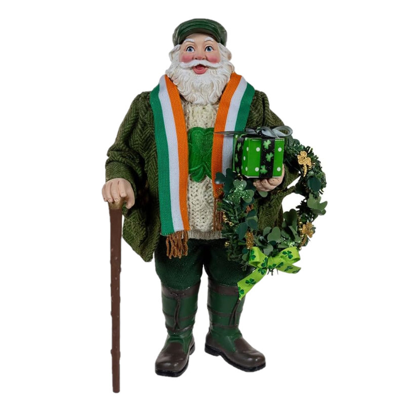 Figurine de Noël irlandaise avec couronne Kurt Adler Fabriche, 10,5 po