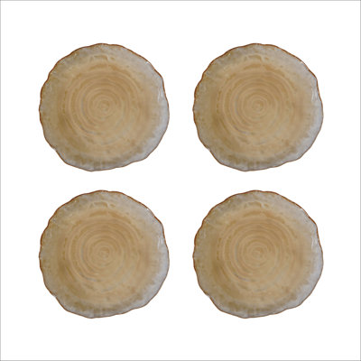 Stoneware Organic Shaped Plate With Reactive Glaze