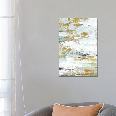 « Gold Magic vertical abstract II » par Patricia Pinto, reproduction d’art