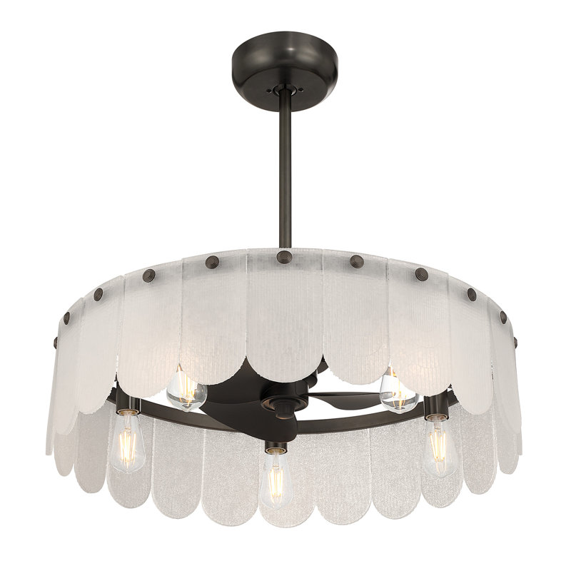 Ashton 5-Light Fan D'Lier in Mediterranean Bronze, Mediterranean Bronze