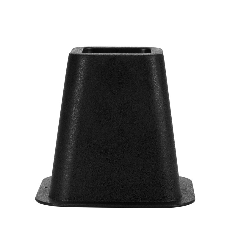 Simplify Black 6-Inch Plastic Bed Risers with Wheel Caster Stabilizer