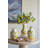 9X9X12.5" White Ceramic Vase With Vibrant Yellow Lemon Accents
