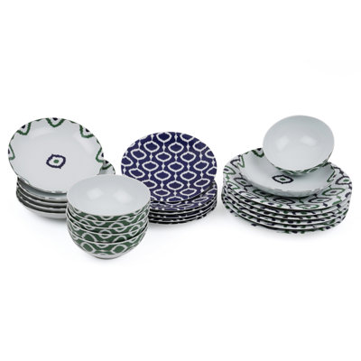 Piece Porcelain China Dinnerware Set - Service for 6