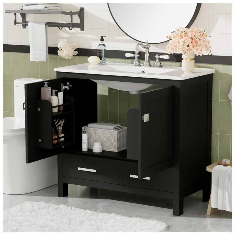 Meuble-lavabo pour salle de bain, Noir
