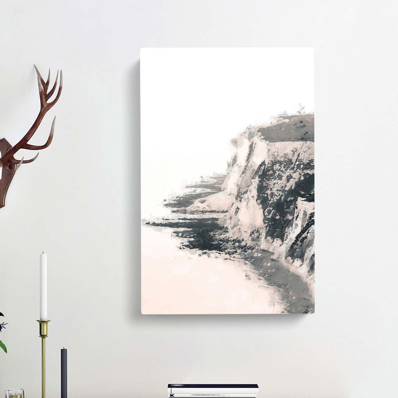 The White Cliffs of Dover in Sepia in Abstract - Wrapped Canvas, 76cm H x 50cm W x 3cm D