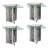 Clear Tempered Glass End Table Set Couch Side Table With Mirrored Silver Base Set Of 4