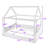 Full Size Upholstered House-Shaped Daybed with Touchable LED Lighting and Slats-1926660187