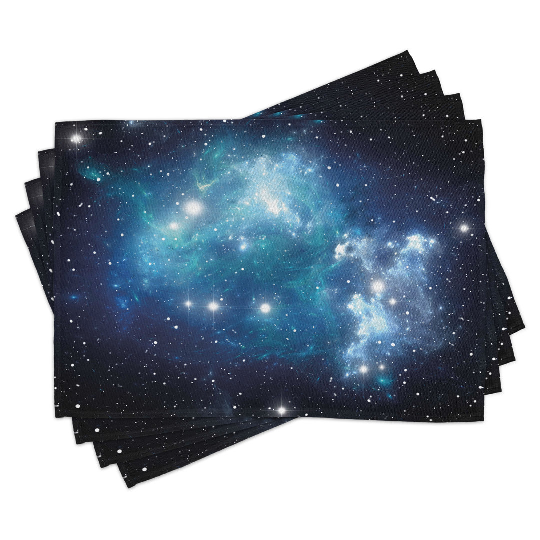 Platzdeckchen 4er Set, Supernova Sterne, Blau