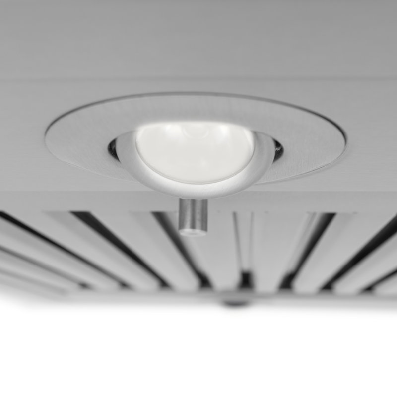 42" 400 CFM Ducted Island Range Hood in Silver, 48"