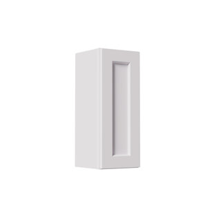 Solid Wood Single Door Wall Cabinet 1 Door and 2 Shelves for Kitchen Storage, Bathroom Storage, Laundry,Adjustable Shelves Ready to Assemble(15”W×12”D)