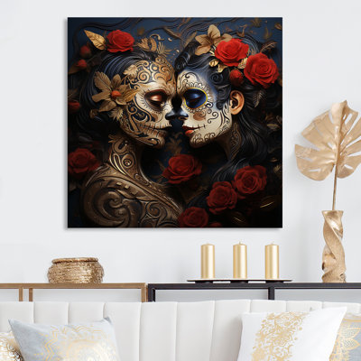 Roses, jour des morts, Portrait mexicain I - art mural mexicain en métal