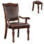 Chaises de salle à manger 2 pièces en cerisier brun - bois massif avec siège orné et pieds tournés à 2 branches-833006171