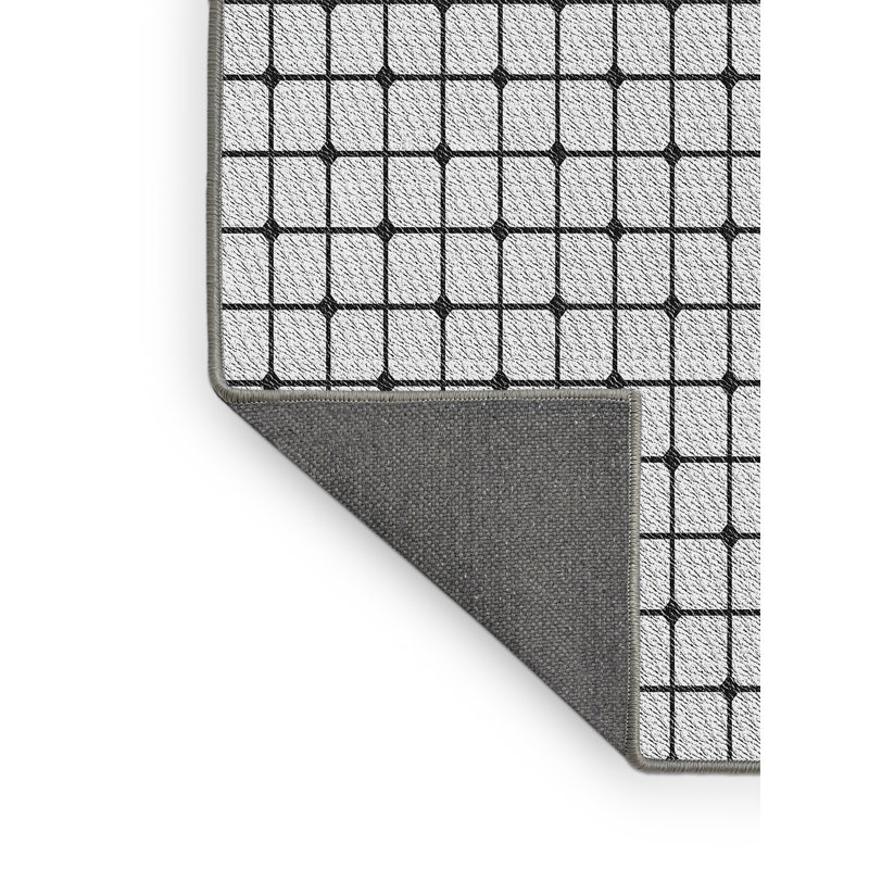 Tapis gris/noir tissé à la machine, Rectangle 2 pi x 3 pi