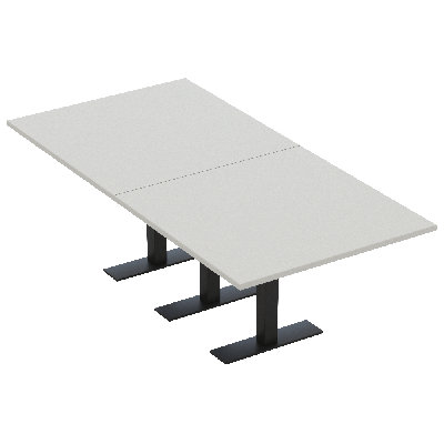 Table de conférence rectangulaire avec base en T en métal