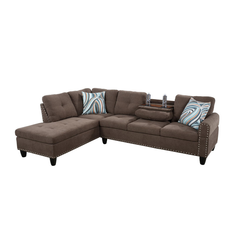 Ensemble de canapé 2 pièces Matrix, Tissu brun
