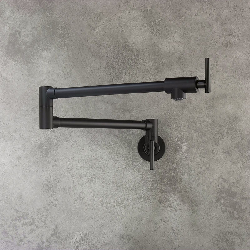 Robinet remplisseur de pot mural, Noir mat