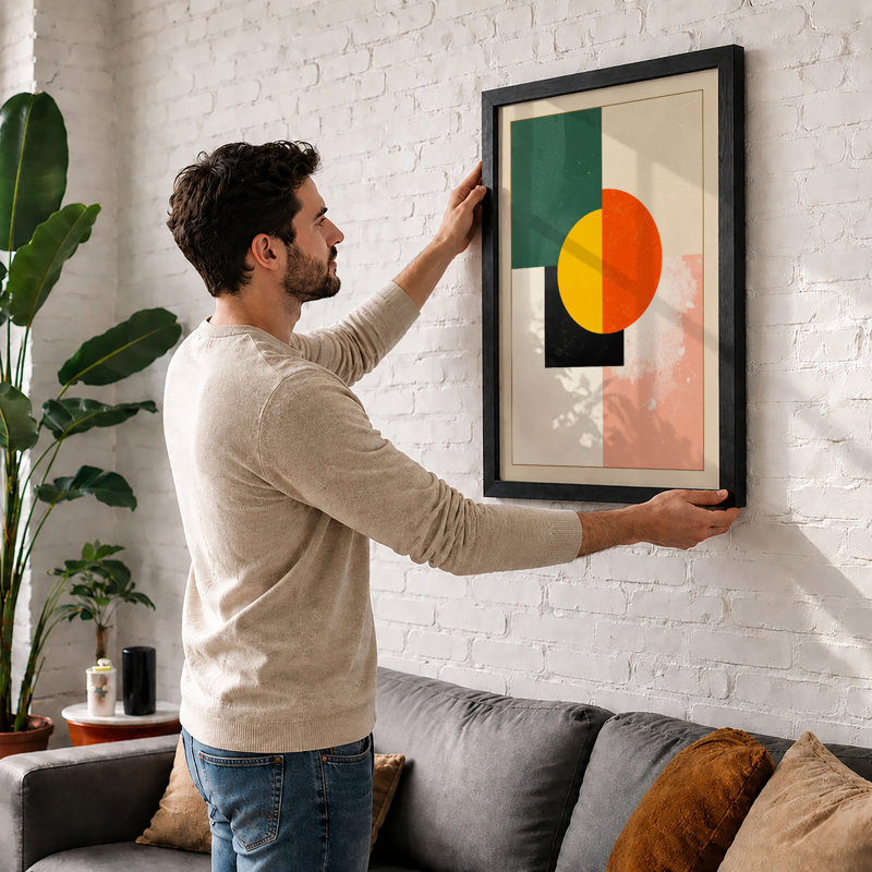 Colour Fields Geometric - Print, Black, A4 - 29.7 x 21.0 cm