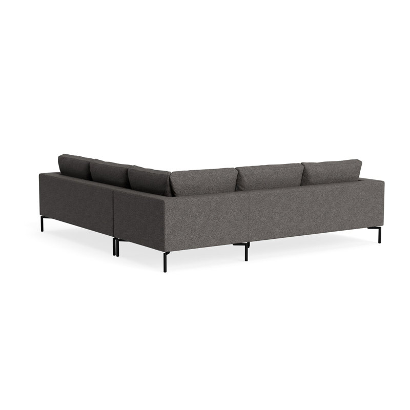MTO - The New Standard L-Shaped Sectional - Small with Black Legs, Left, Kelso Charcoal