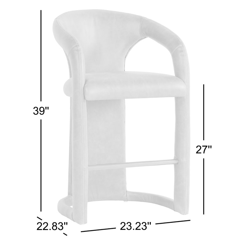 Archie Leather Counter Stool, Charcoal