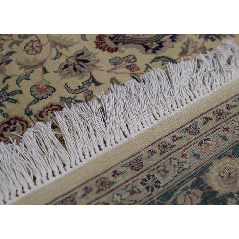 Hand-Knotted High-Quality Ivory Area Rug