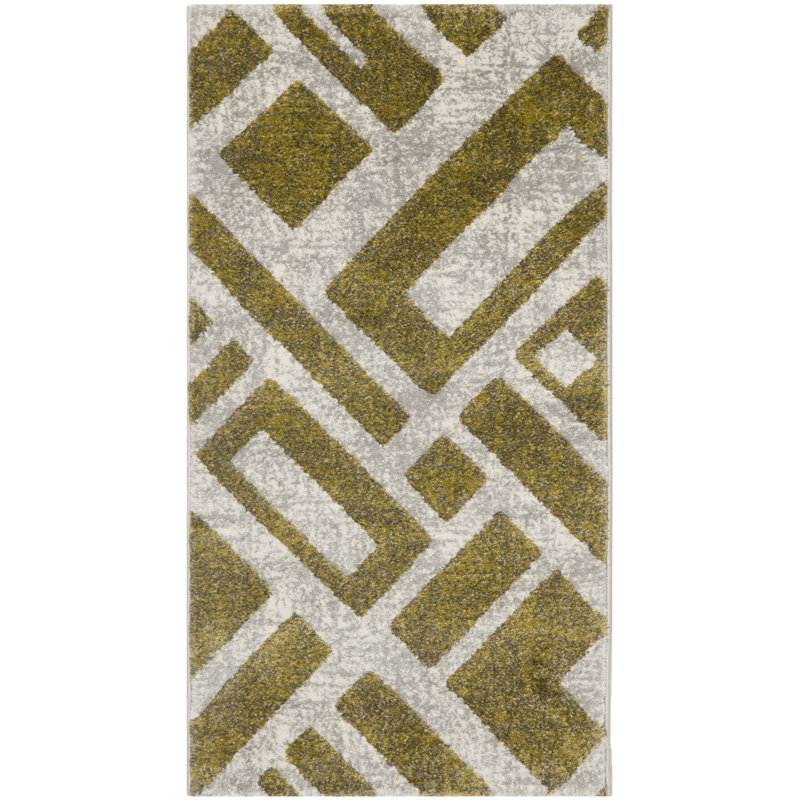 Tapis à motif géométrique Shroyer Porcello, Rectangle 2 pi x 3 pi 7 po