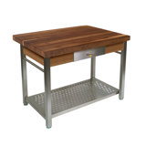 Cucina Grande Prep Table with Solid Wood Top