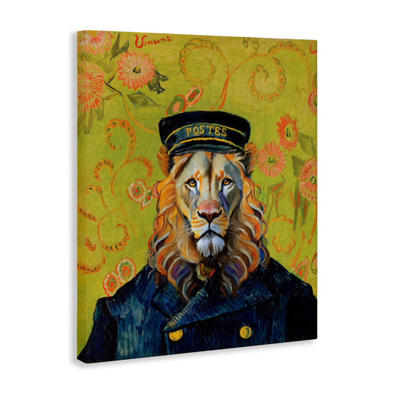 «French Lion Postmaster Canvas», conception par Grotto Studios, H 30 po x l 24 po