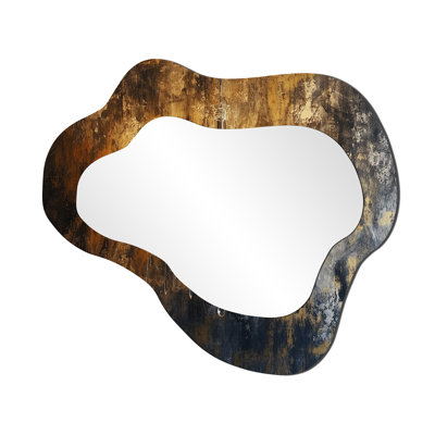 Lustre doré brillant à travers les ténèbres III - miroir mural de forme unique mode lustre