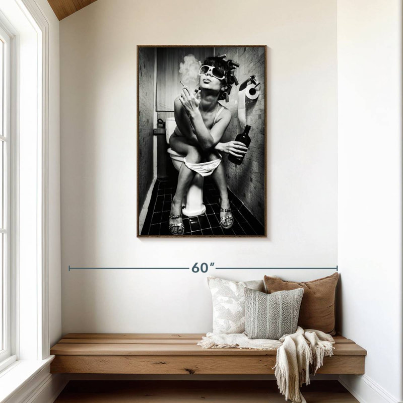 Femme dans la toilette, 29" x 43", Floating Frame Walnut