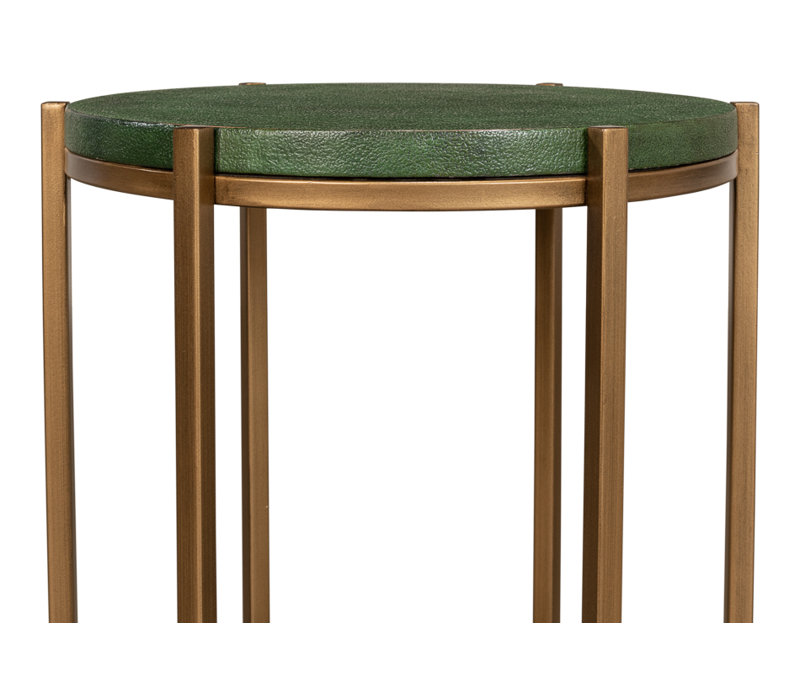 Shagreen End Table, Green