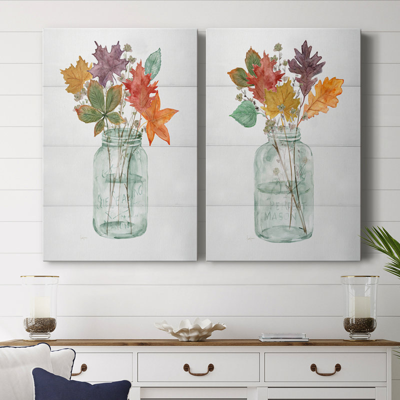 Harvest Home Leaves I - Toile tendue avec châssis de qualité supérieure - Prêt à accrocher, H 27 po x l 36 po