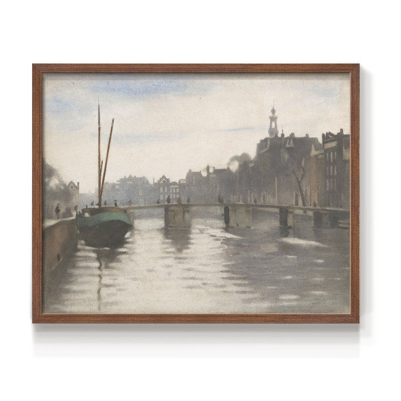 Paysages rétro-CCDV-reproduction encadrée, Noyer, H 22 po x l 28 po