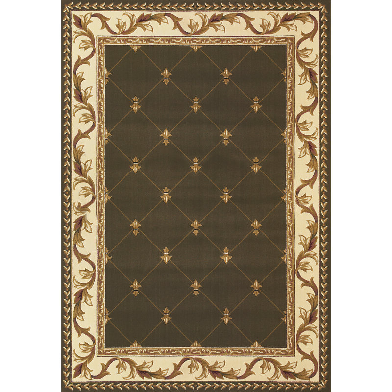 Tapis traditionnel ivoire ivoire Gaythorne, Rectangle 5 pi 3 po x 7 pi 7 po