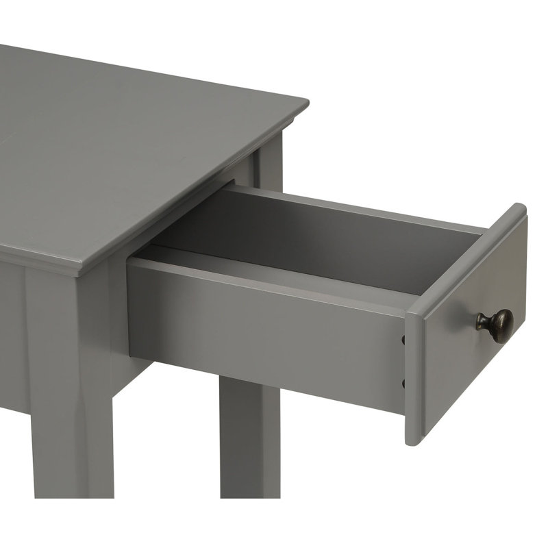 Table d'appoint grise avec tablette inférieure